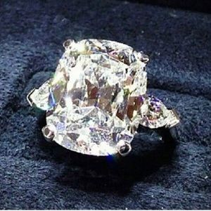 💝 Elegant 5K Moissanite Diamond Ring, Cocktail Ring, Statement Ring, Bride